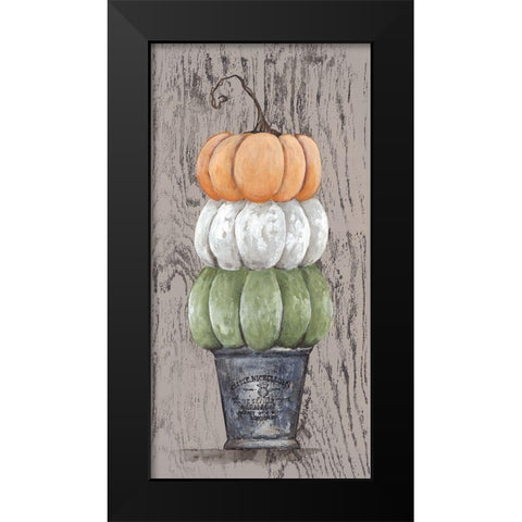 Triple Pumpkin in Stamped Pot Black Modern Wood Framed Art Print by Norkus, Julie