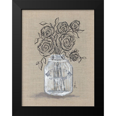 Sketchy Floral 2 Black Modern Wood Framed Art Print by Norkus, Julie