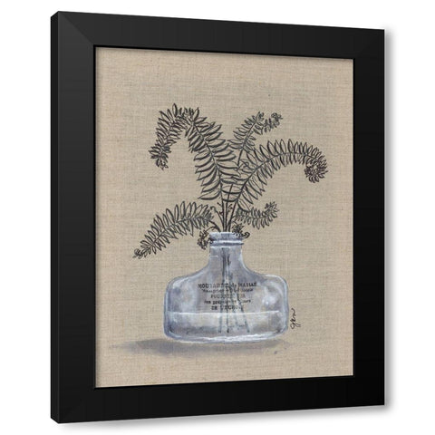 Sketchy Floral 3 Black Modern Wood Framed Art Print with Double Matting by Norkus, Julie