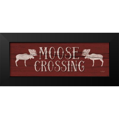 Moose Crossing Black Modern Wood Framed Art Print by Rader, Lauren