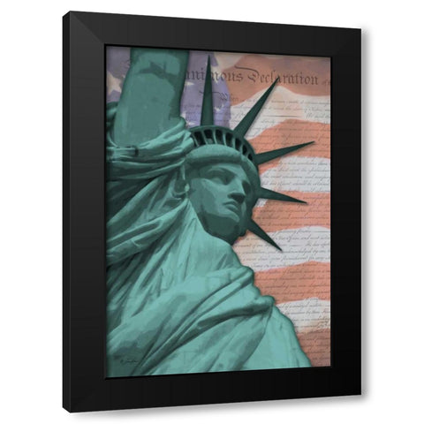 Lady Liberty Black Modern Wood Framed Art Print with Double Matting by Rader, Lauren