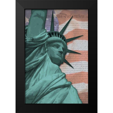 Lady Liberty Black Modern Wood Framed Art Print by Rader, Lauren