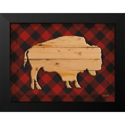 Wood and Plaid Buffalo Black Modern Wood Framed Art Print by Rader, Lauren