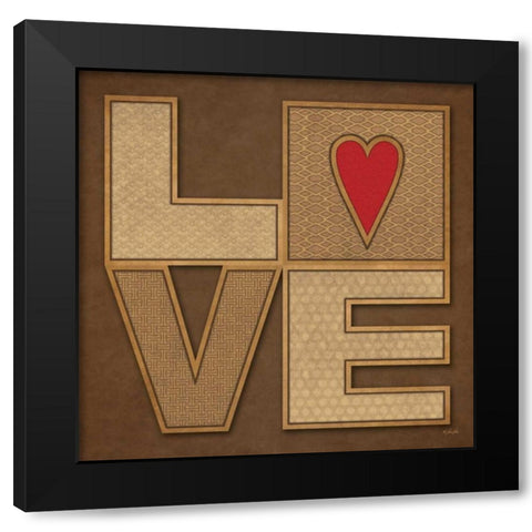 Love Black Modern Wood Framed Art Print by Rader, Lauren
