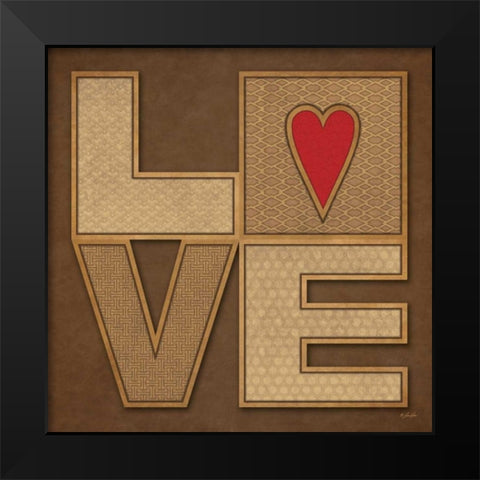 Love Black Modern Wood Framed Art Print by Rader, Lauren