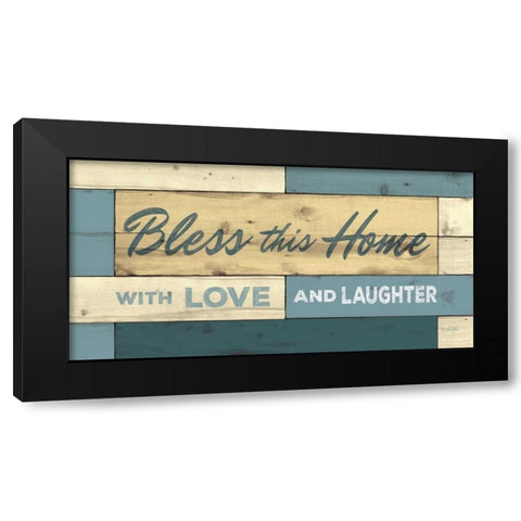 Bless This Home Black Modern Wood Framed Art Print with Double Matting by Rader, Lauren
