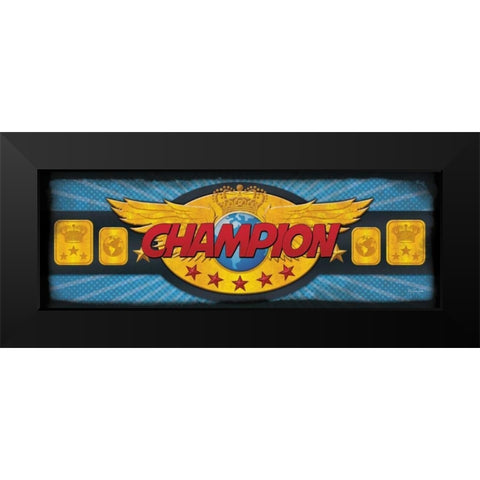 Champion Black Modern Wood Framed Art Print by Rader, Lauren