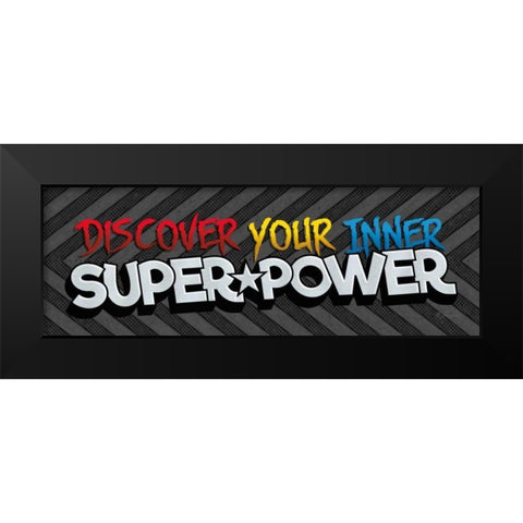 Superpower Black Modern Wood Framed Art Print by Rader, Lauren