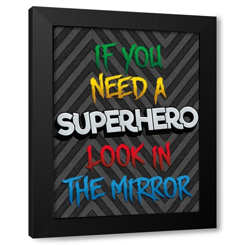 Look in the Mirror Black Modern Wood Framed Art Print by Rader, Lauren