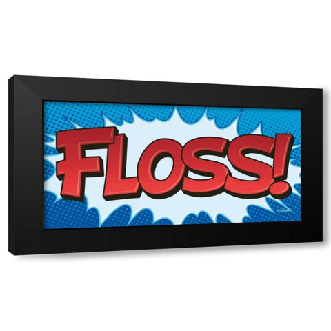 Superhero Floss! Black Modern Wood Framed Art Print by Rader, Lauren