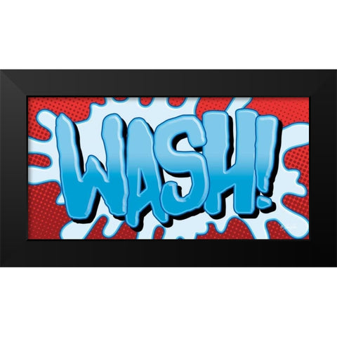 Superhero Wash! Black Modern Wood Framed Art Print by Rader, Lauren