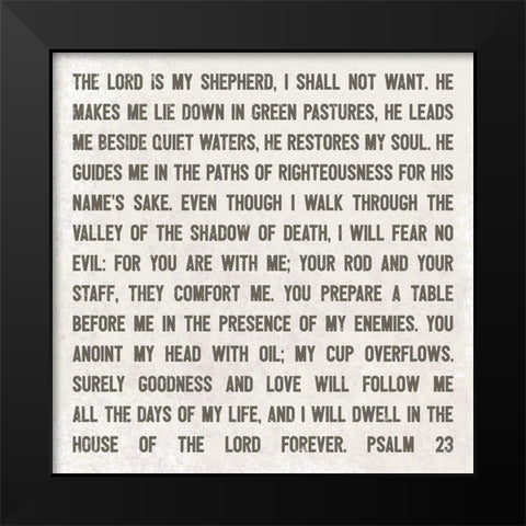 The Lord is My Shepherd Black Modern Wood Framed Art Print by Rader, Lauren