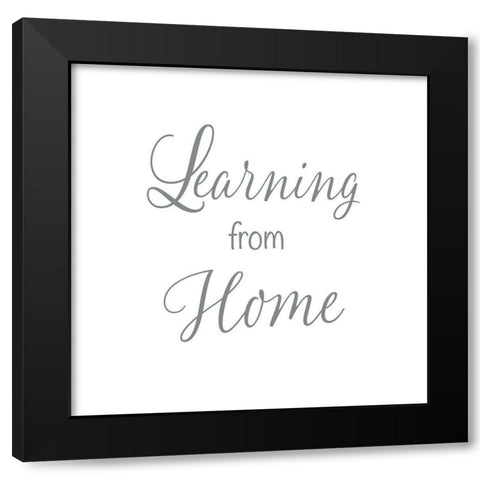 Learning From Home Black Modern Wood Framed Art Print with Double Matting by Rader, Lauren