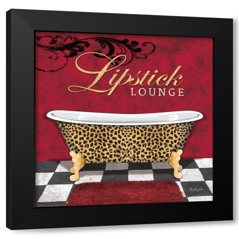 Lipstick Lounge Black Modern Wood Framed Art Print by Rader, Lauren
