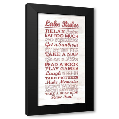 Lake Rules Black Modern Wood Framed Art Print by Rader, Lauren