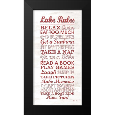 Lake Rules Black Modern Wood Framed Art Print by Rader, Lauren