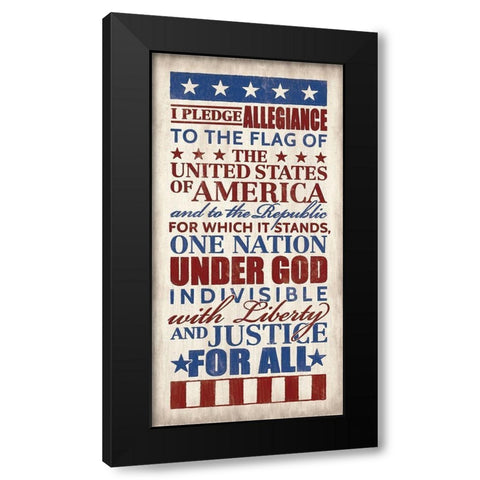 Pledge of Allegiance Black Modern Wood Framed Art Print with Double Matting by Rader, Lauren