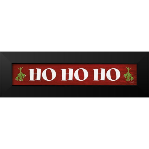 Ho Ho Ho Black Modern Wood Framed Art Print by Rader, Lauren