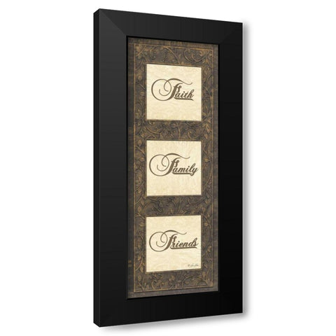 Faith, Family, Friends Black Modern Wood Framed Art Print with Double Matting by Rader, Lauren