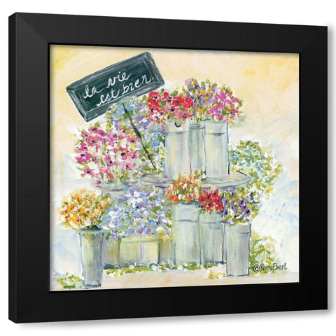 Life is Good Black Modern Wood Framed Art Print by Ebert, Roey