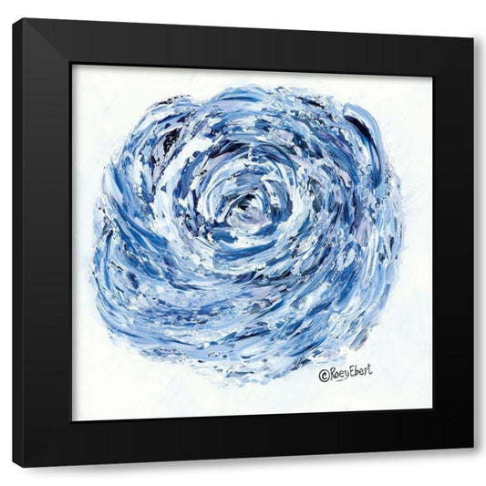 Blue Rose Black Modern Wood Framed Art Print with Double Matting by Ebert, Roey