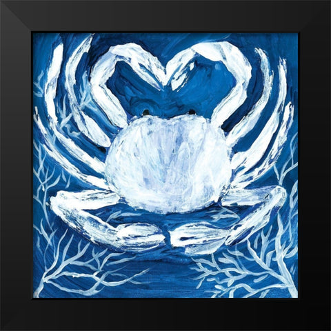 Midnight Ghost Crab Black Modern Wood Framed Art Print by Ebert, Roey