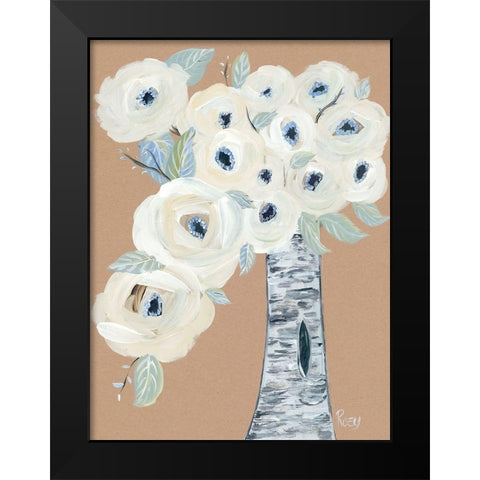 Blooming Birch Vase II Black Modern Wood Framed Art Print by Ebert, Roey