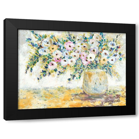 Bowlful of Roses Black Modern Wood Framed Art Print with Double Matting by Ebert, Roey
