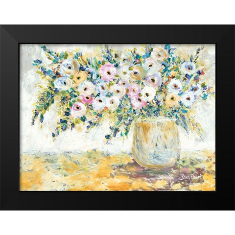 Bowlful of Roses Black Modern Wood Framed Art Print by Ebert, Roey