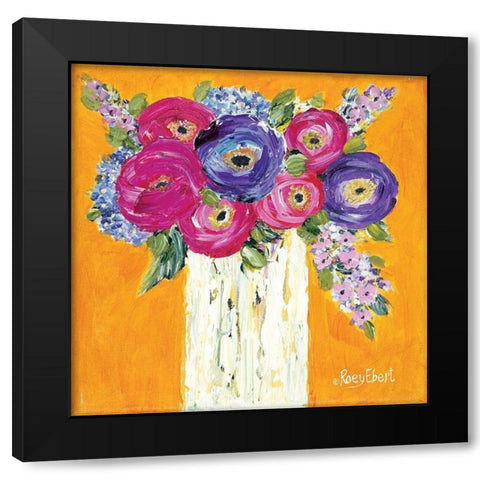 Vase Full of Sunshine Black Modern Wood Framed Art Print by Ebert, Roey