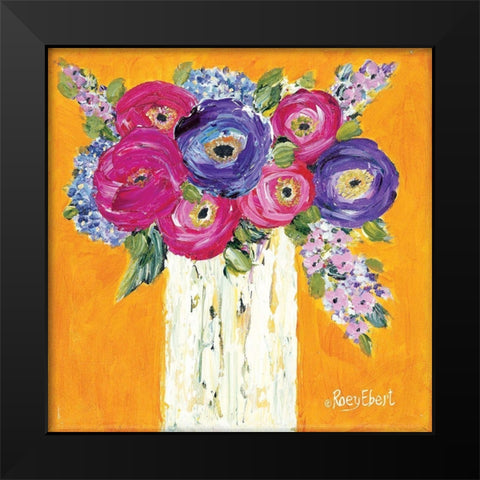 Vase Full of Sunshine Black Modern Wood Framed Art Print by Ebert, Roey