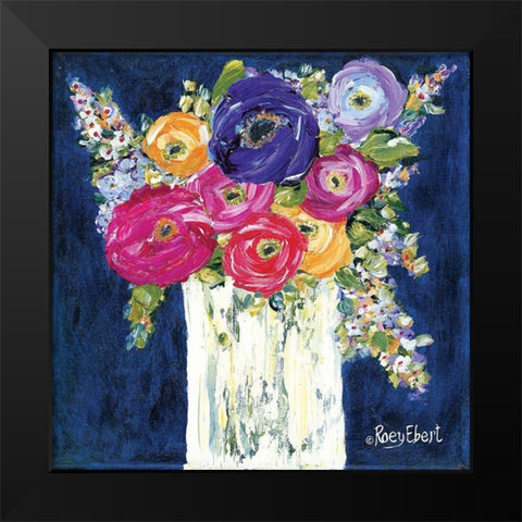 True Blue Black Modern Wood Framed Art Print by Ebert, Roey