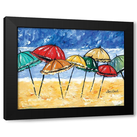 Beach Party Black Modern Wood Framed Art Print with Double Matting by Ebert, Roey