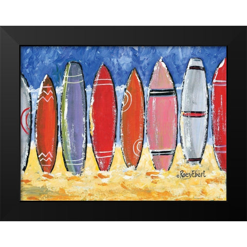 Beach Vibes Black Modern Wood Framed Art Print by Ebert, Roey