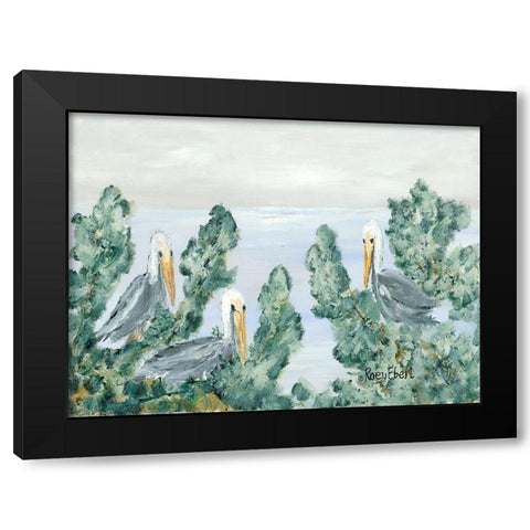The Pelican Perch Black Modern Wood Framed Art Print by Ebert, Roey