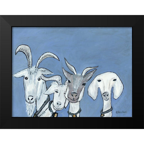 Goats Black Modern Wood Framed Art Print by Ebert, Roey