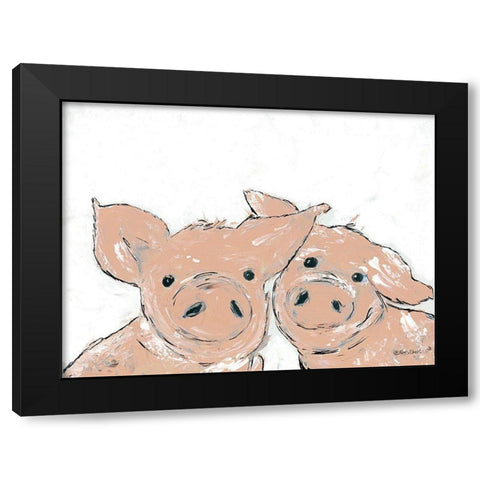 Pigs Black Modern Wood Framed Art Print with Double Matting by Ebert, Roey