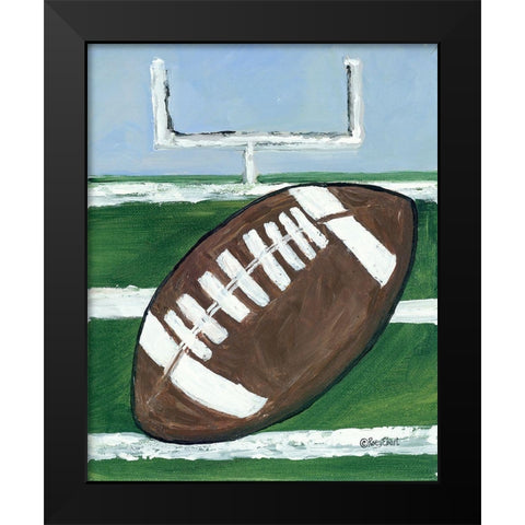 Football Black Modern Wood Framed Art Print by Ebert, Roey