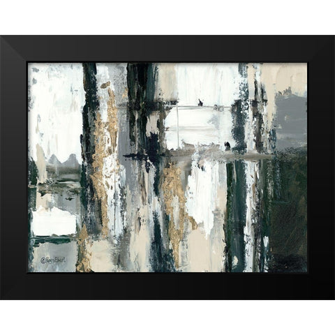 Blurred Lines Black Modern Wood Framed Art Print by Ebert, Roey