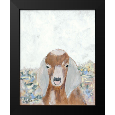 Goat Selfie Black Modern Wood Framed Art Print by Ebert, Roey