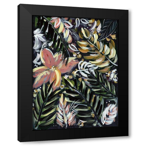 Dark Palms II Black Modern Wood Framed Art Print by Ebert, Roey