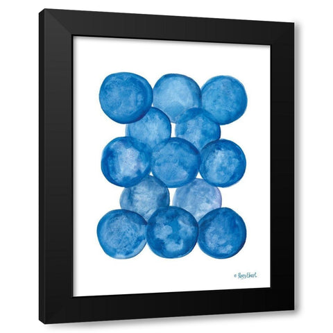 Aegean Blue Abstract III Black Modern Wood Framed Art Print by Ebert, Roey