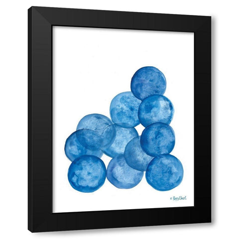 Aegean Blue Abstract IV Black Modern Wood Framed Art Print by Ebert, Roey