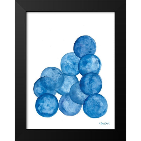 Aegean Blue Abstract IV Black Modern Wood Framed Art Print by Ebert, Roey