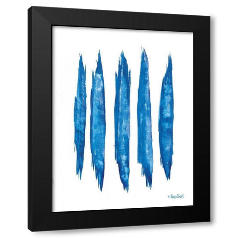 Aegean Blue Abstract V Black Modern Wood Framed Art Print by Ebert, Roey