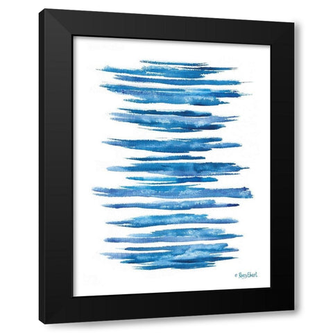 Aegean Blue Abstract VI Black Modern Wood Framed Art Print with Double Matting by Ebert, Roey