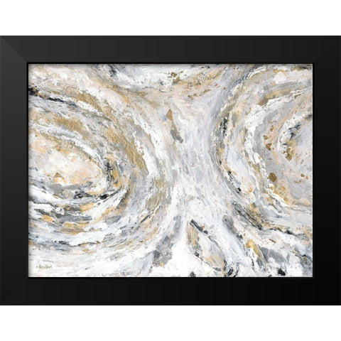 Around And Around Black Modern Wood Framed Art Print by Ebert, Roey