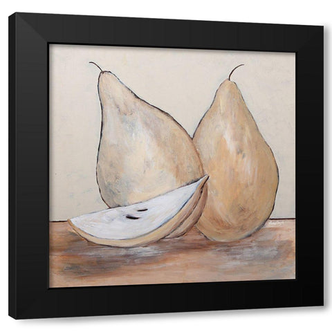 Pair of Pears Black Modern Wood Framed Art Print with Double Matting by Ebert, Roey
