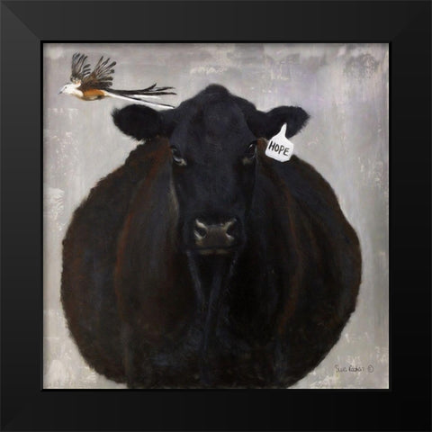 Hope and the Scissor Tailed Flycatcher Black Modern Wood Framed Art Print by Redman, Suzi