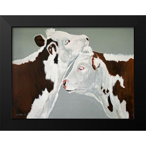 April and August Black Modern Wood Framed Art Print by Redman, Suzi